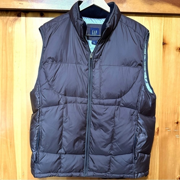 GAP Other - Gap Brown Quilted Down Filled Full Zip 5 Pocket Vest Size Large EUC